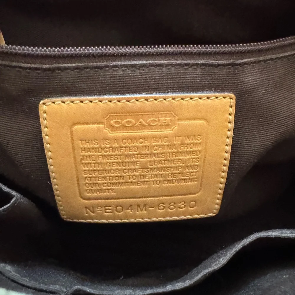 Coach Brown Signature Canvas Tote with Tan Leather Trim - Picture 10 of 16